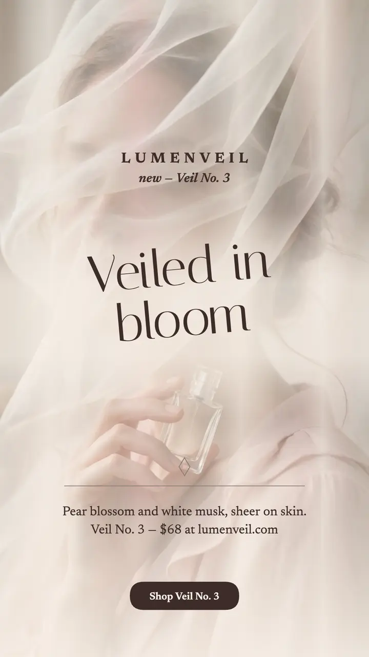 Lumenveil Veil No. 3 sheer perfume story template