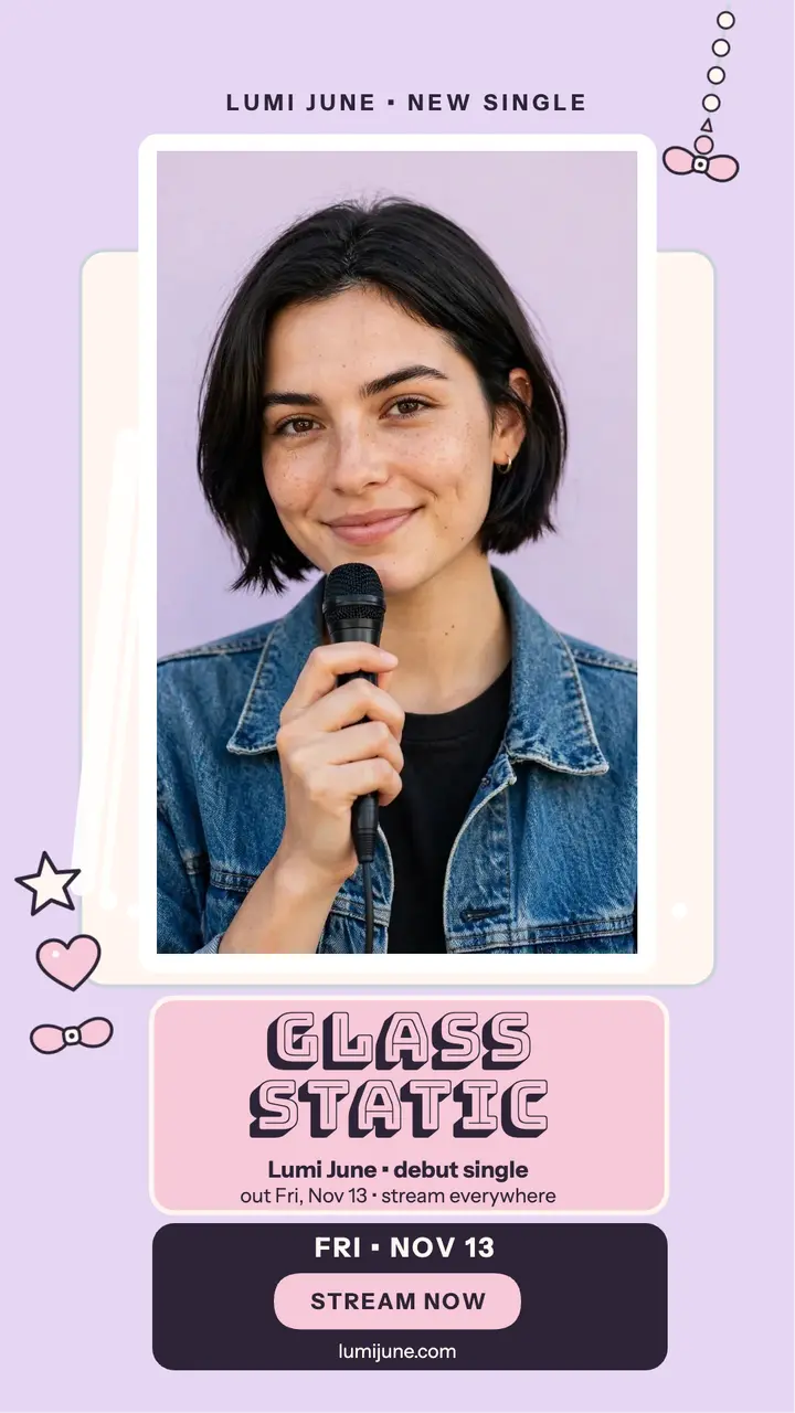 Lumi June Glass Static photocard story template