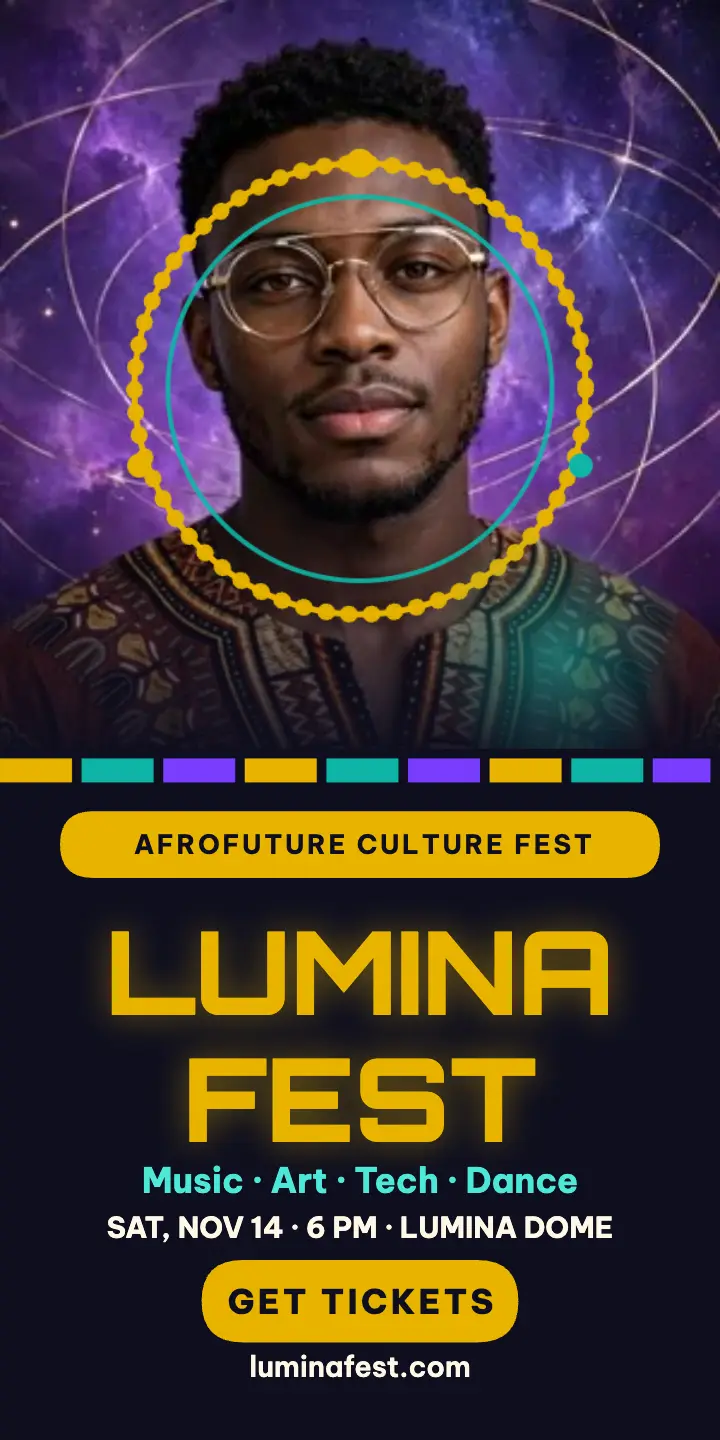 Lumina Fest Afrofuture fest ad template