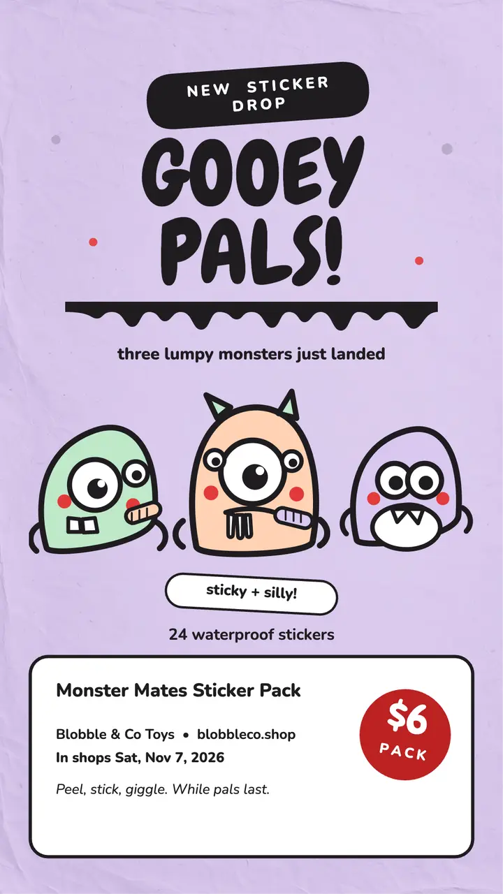 Lumpy monster sticker drop story template