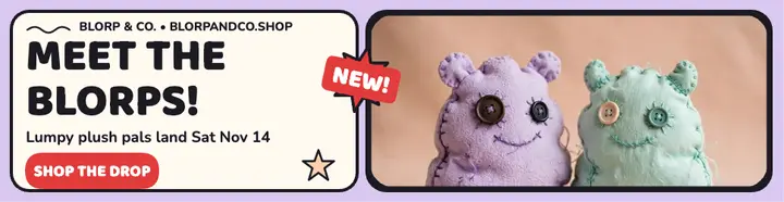 Blorp and Co lumpy monster billboard template