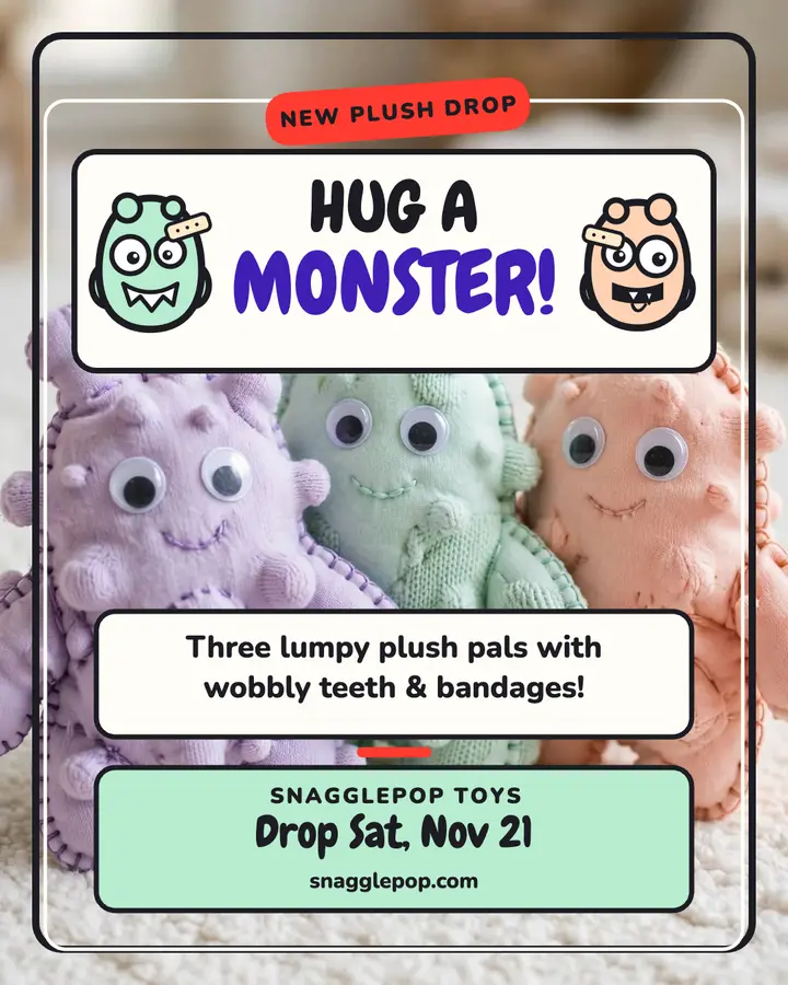 Snagglepop lumpy monster drop post: monster toy drop post template