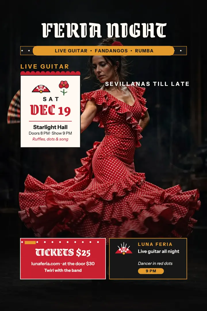 Luna Feria dance night poster template