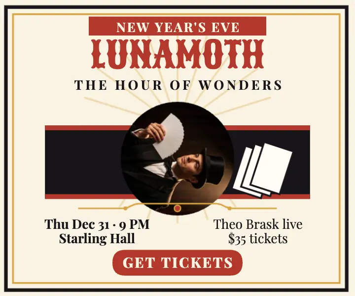 Lunamoth New Year magic show ad template