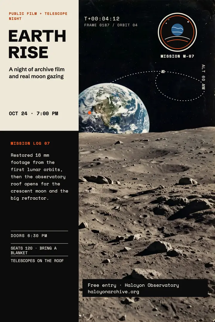 Earthrise night at Halcyon Observatory template
