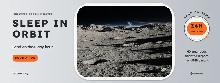 Lunaveer lunar capsule hotel Facebook cover template