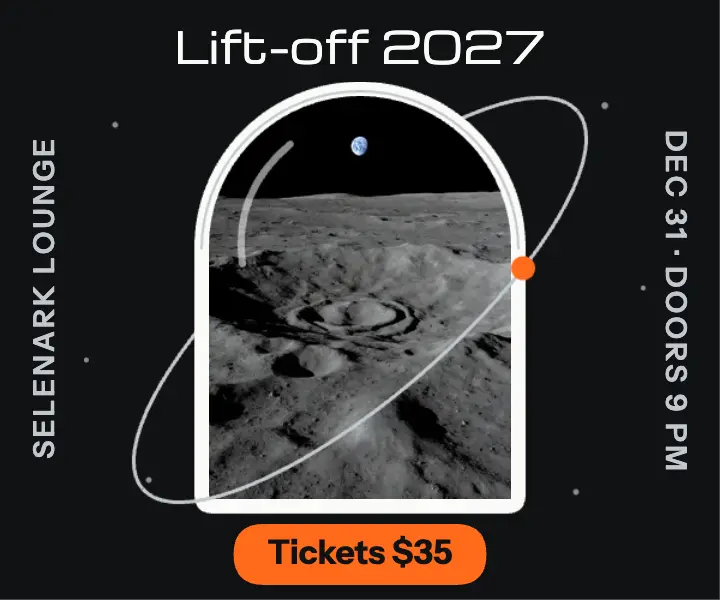 Selenark Lounge Lift-off 2027 New Year's Eve ad template