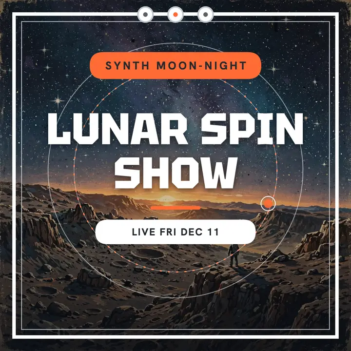 Lunar Spin Show moon podcast cover: moon podcast cover template
