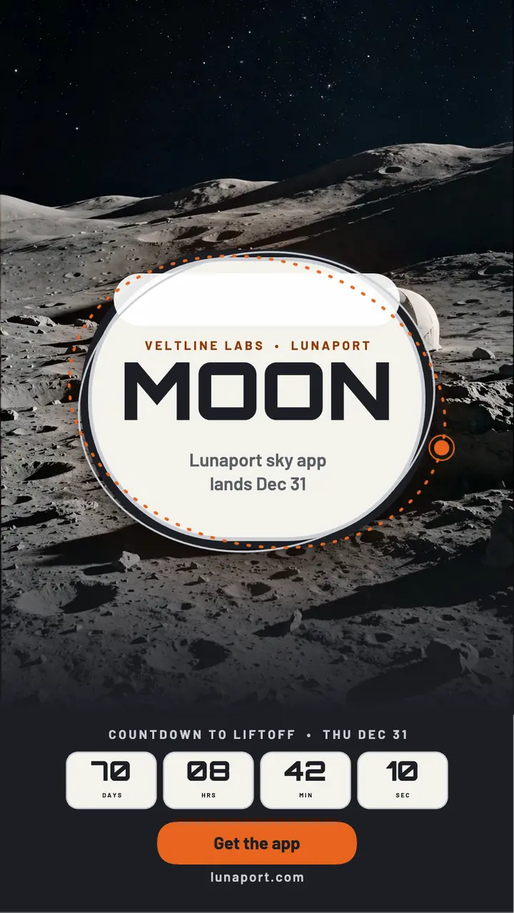 Lunaport moon app launch story template