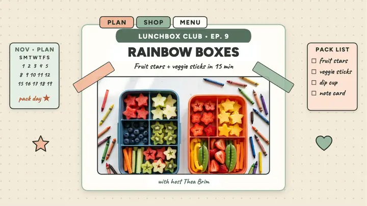 Lunchbox Club rainbow planner thumbnail template
