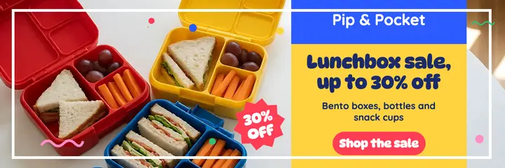 Pip & Pocket kids lunchbox sale header template
