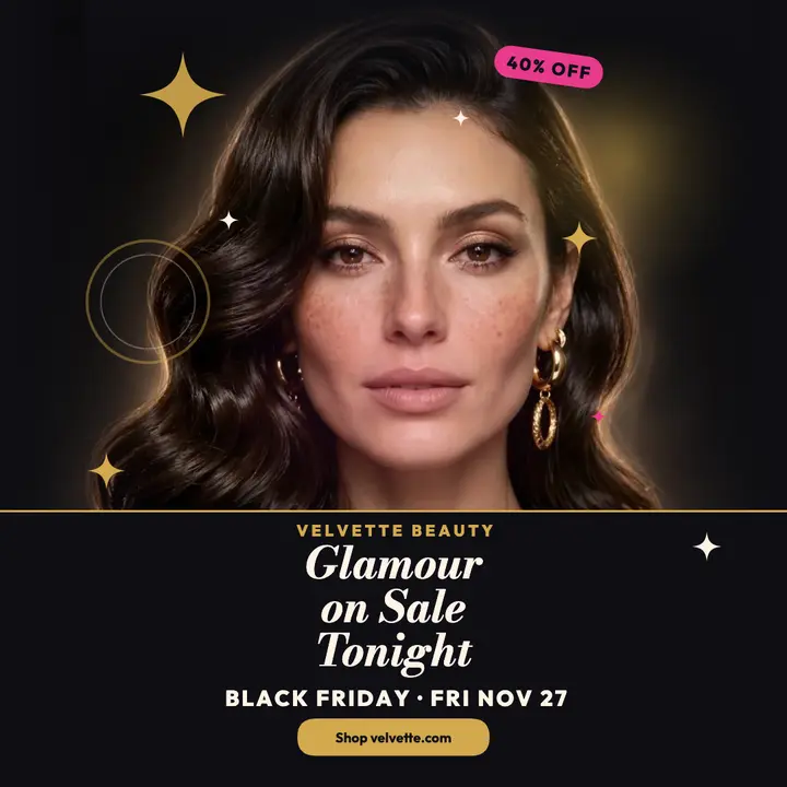 Velvette Black Friday glam sale post template