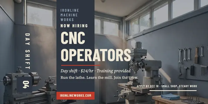 Ironline CNC operators hiring post template