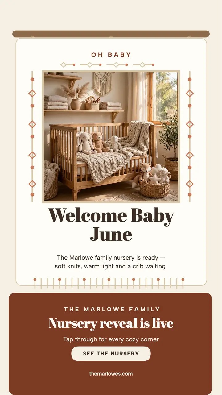 Welcome Baby June nursery story template