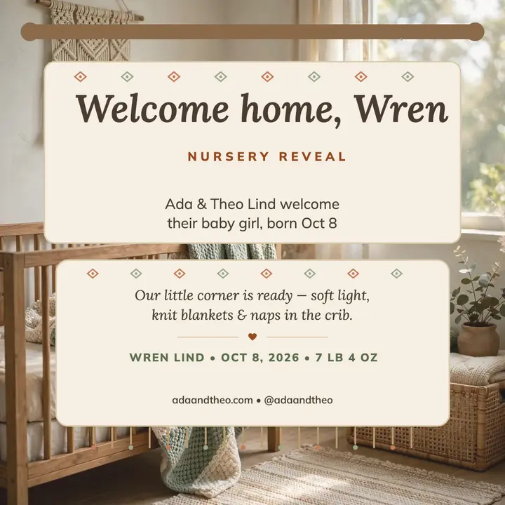 Wren's nursery welcome, macrame post template