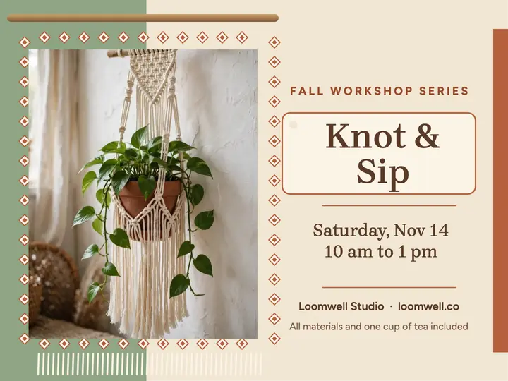 Knot and Sip macrame workshop slide template
