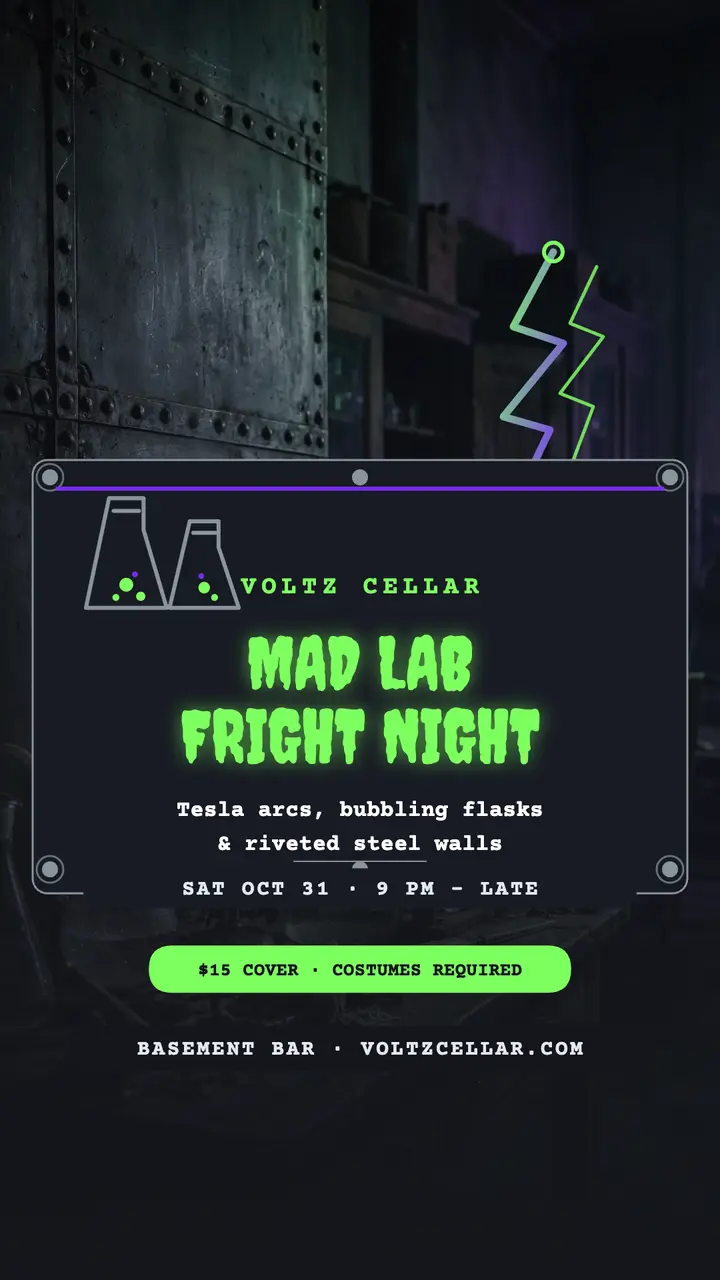 Voltz Cellar mad-lab fright night story template
