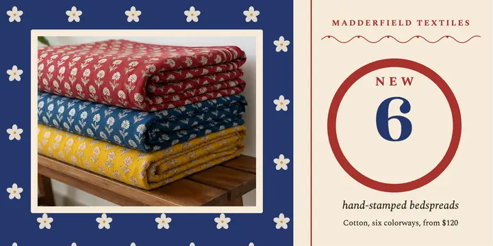 Block-print bedspread launch, Indian block print template