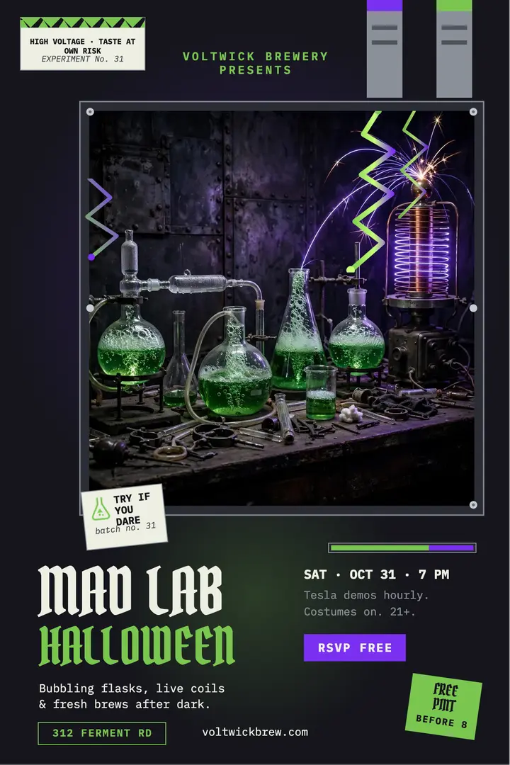 Voltwick mad lab Halloween poster template