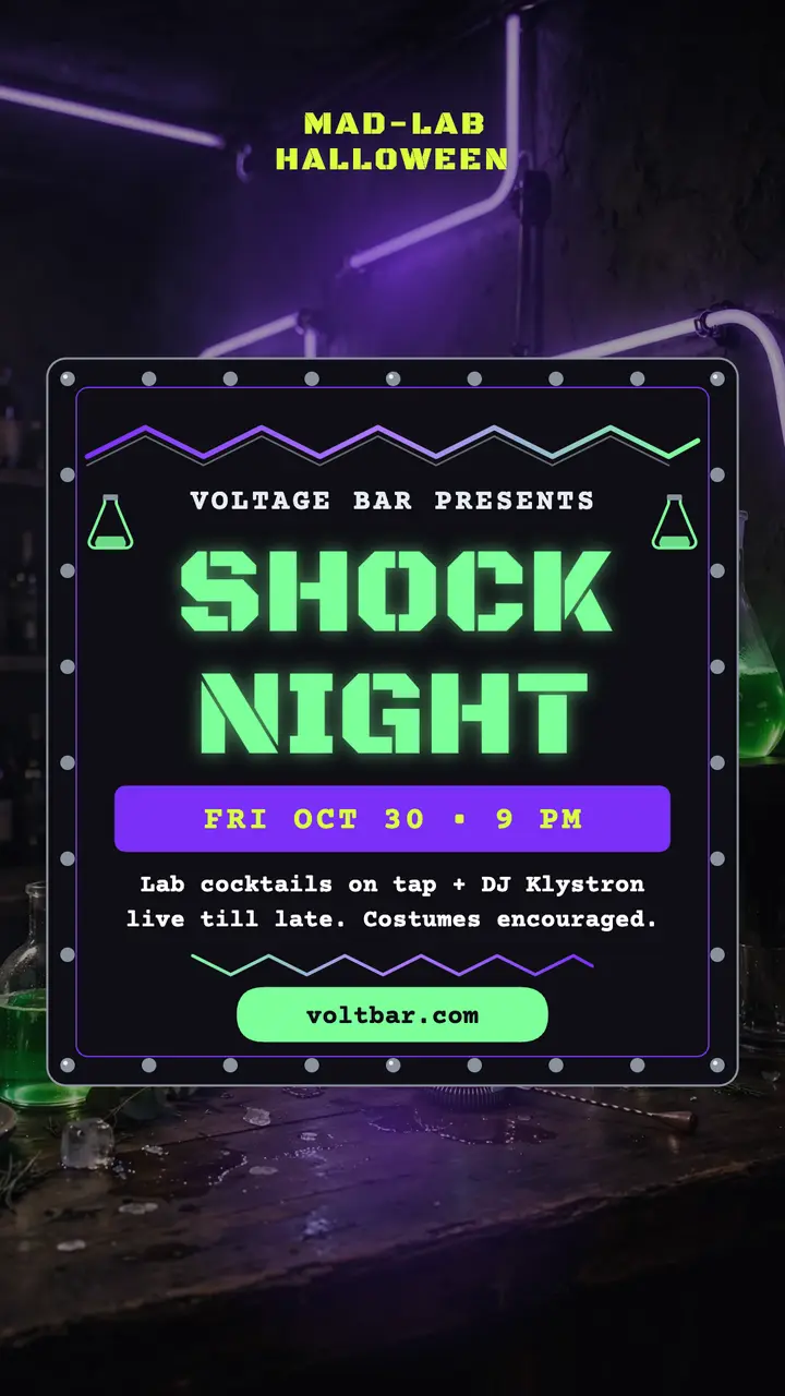 Voltage Bar Shock Night mad lab story template