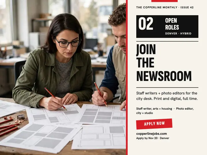 Copperline Monthly newsroom hiring slide template