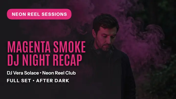 Magenta smoke DJ night recap thumbnail template