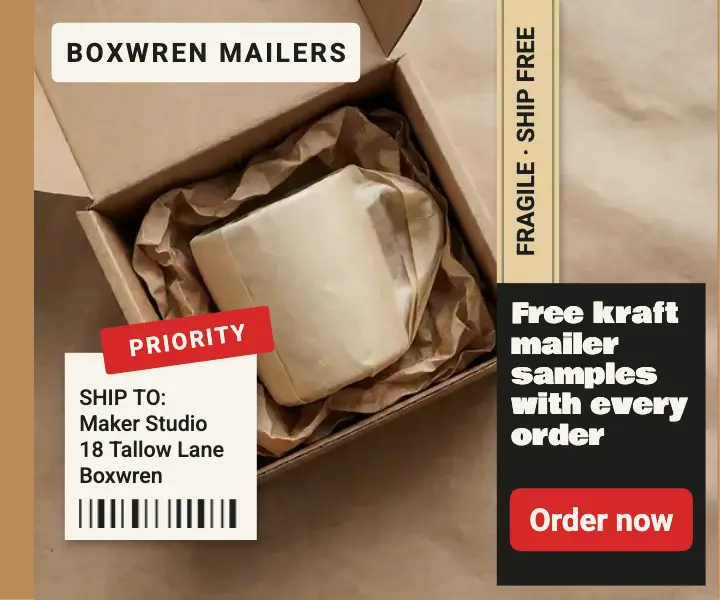 Boxwren Mailers free kraft samples ad template