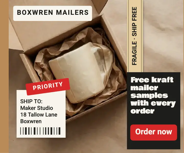 Boxwren Mailers free kraft samples ad template