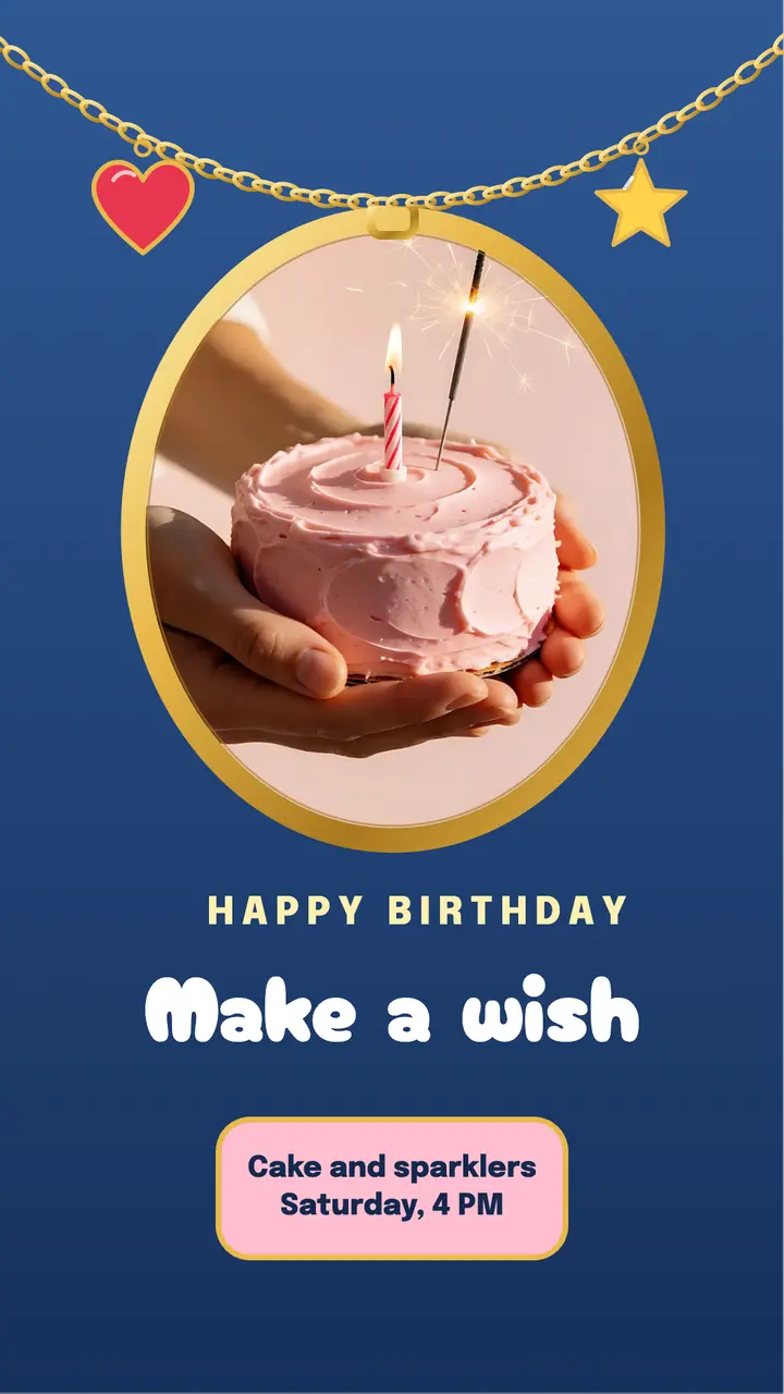Make a wish birthday charm locket story template