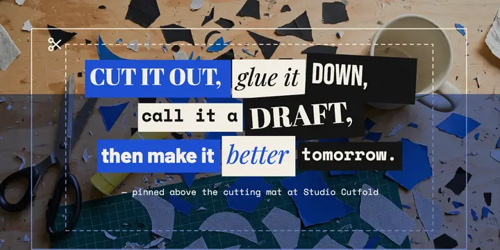 Cut it out quote, type collage template