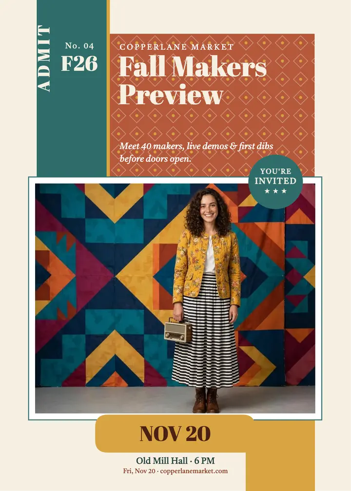 Copperlane Market fall preview invitation template