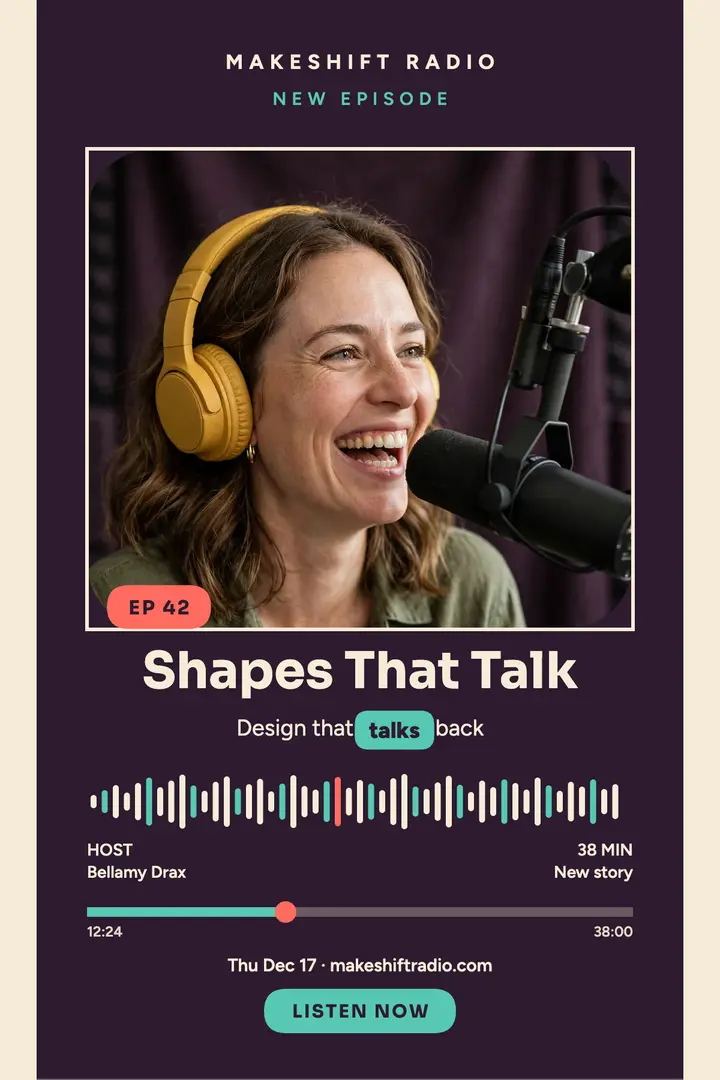 Makeshift Radio episode poster, host template