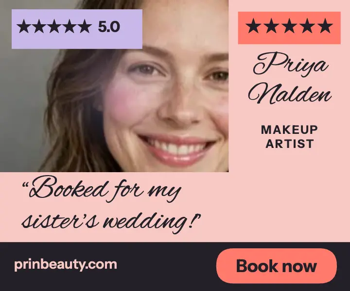 Priya Nalden makeup review ad: makeup artist review ad template