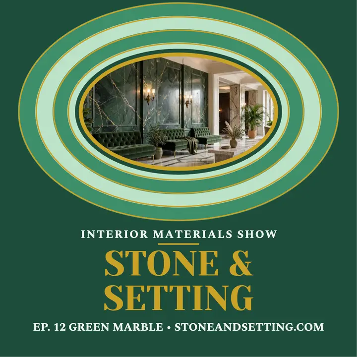 Stone and Setting green marble podcast cover template