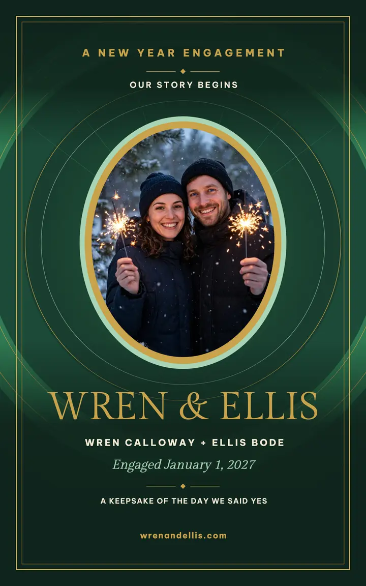 Wren and Ellis New Year engagement ebook template