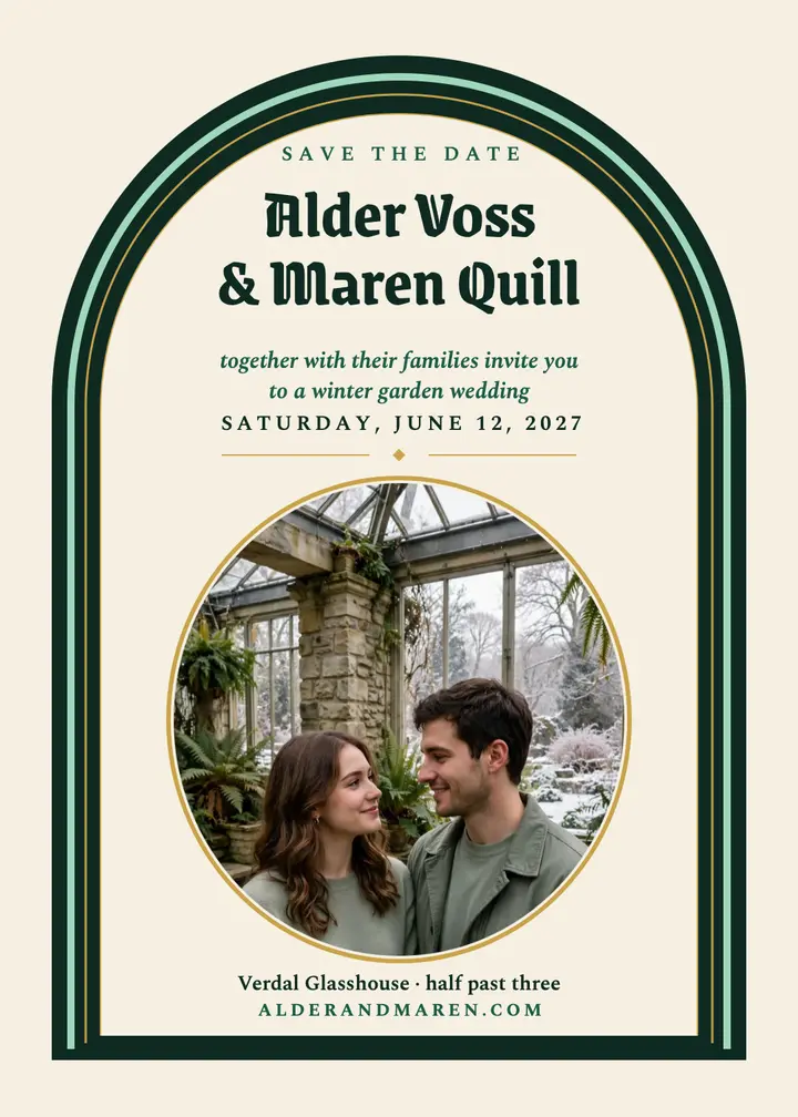 Alder and Maren winter garden invitation template