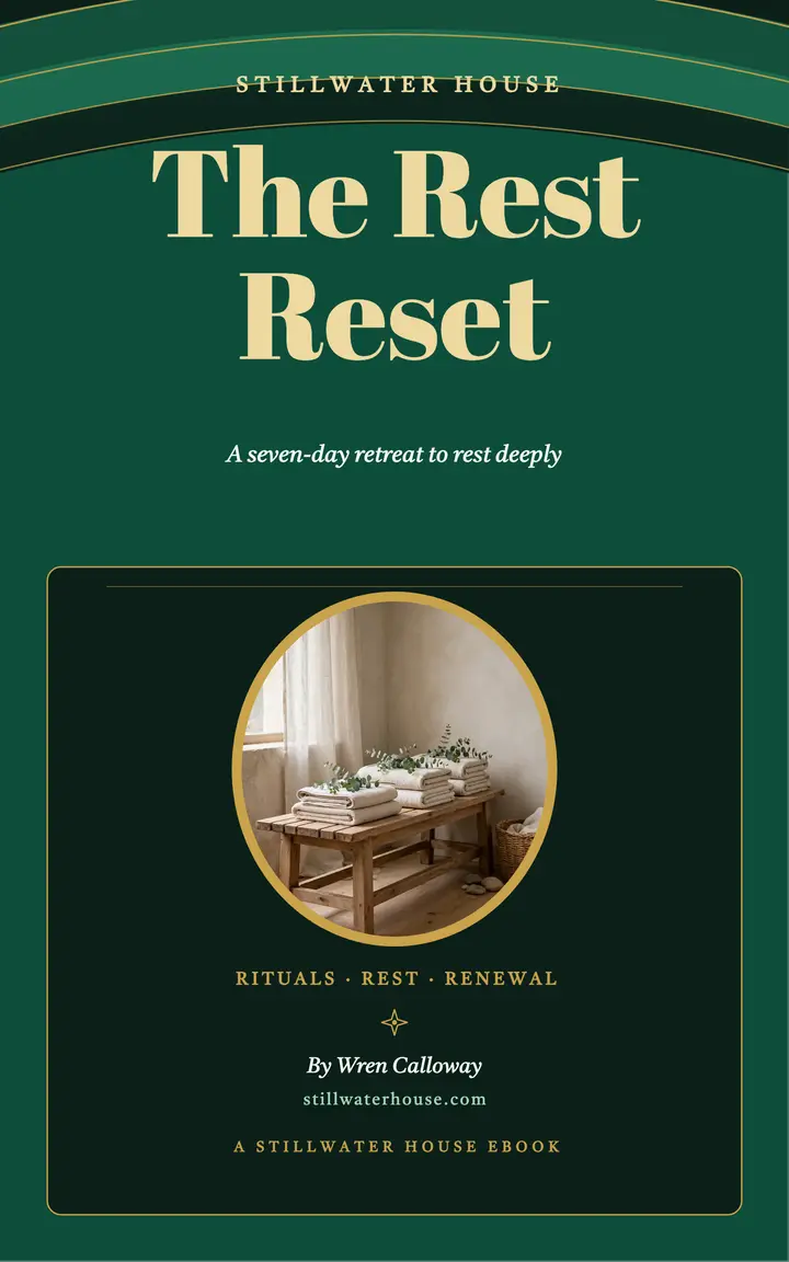 Stillwater House spa retreat ebook cover template