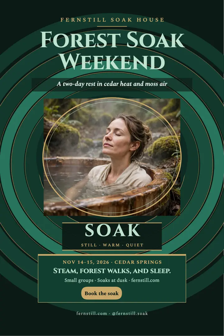 Fernstill forest soak weekend poster template