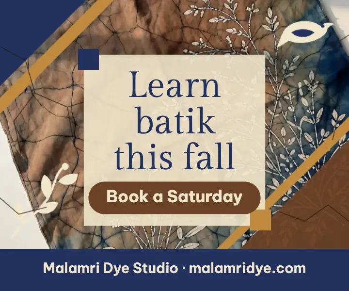 Malamri Dye Studio batik workshop ad template