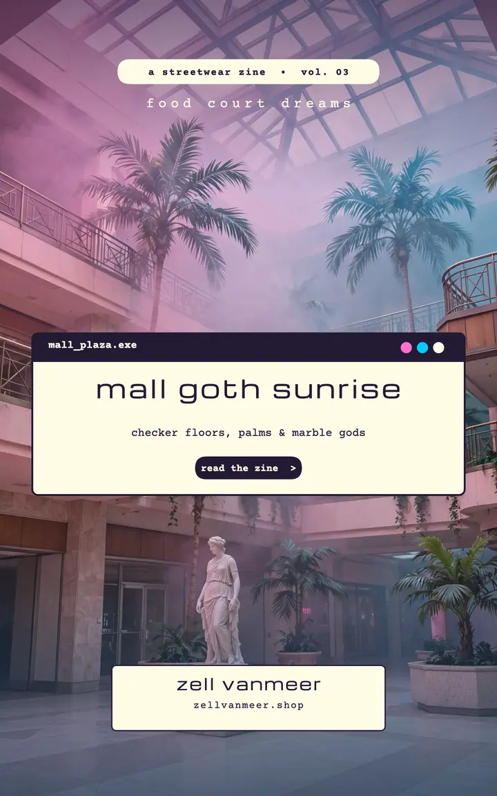 Mall Goth Sunrise zine cover template