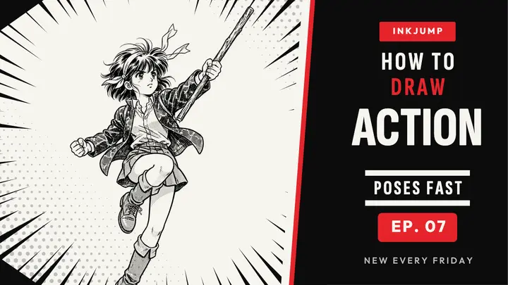 Inkjump manga action poses tutorial thumbnail template