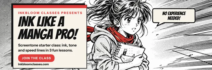 Inkbloom screentone starter class header template