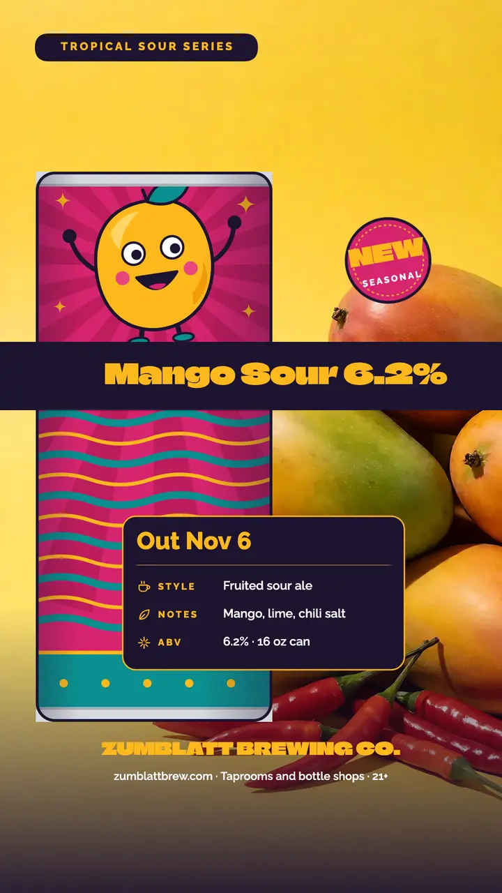 Mango sour craft can launch story template