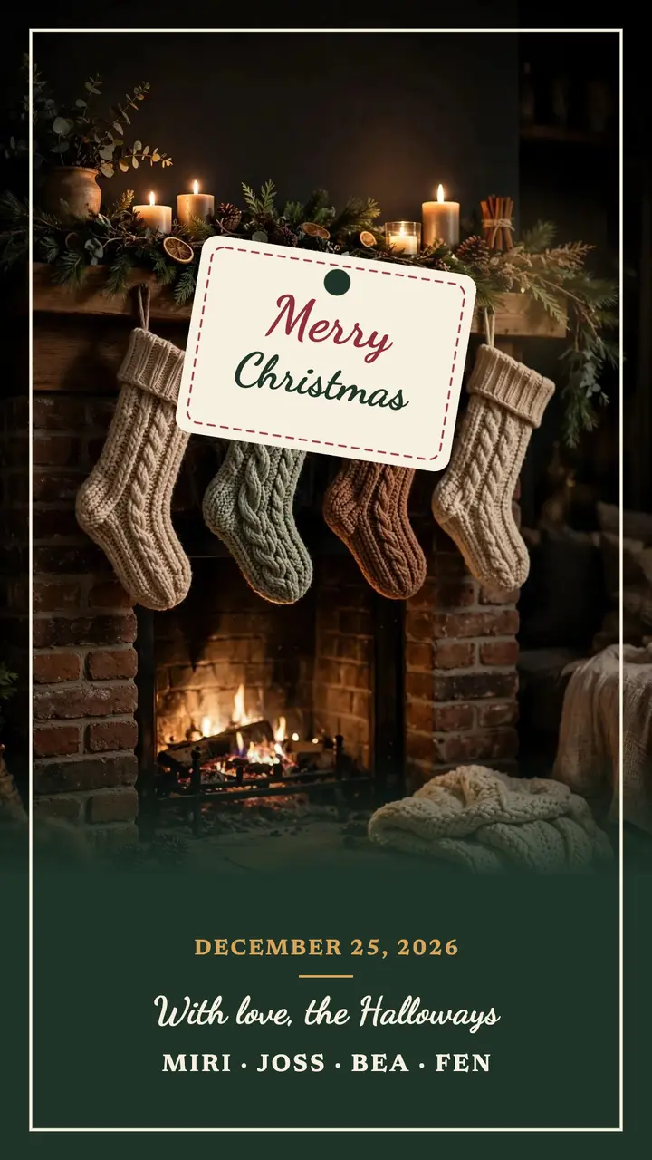 Halloway family mantel stockings story template