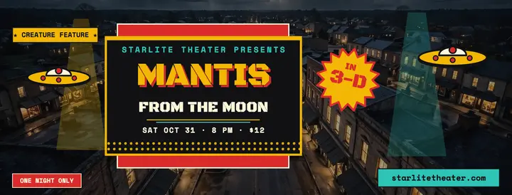 Starlite Mantis movie night cover template
