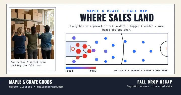 Maple and Crate fall sales shot chart template