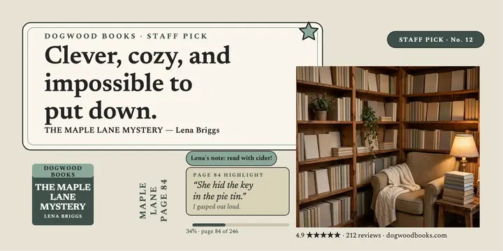 Maple Lane mystery staff pick review post template