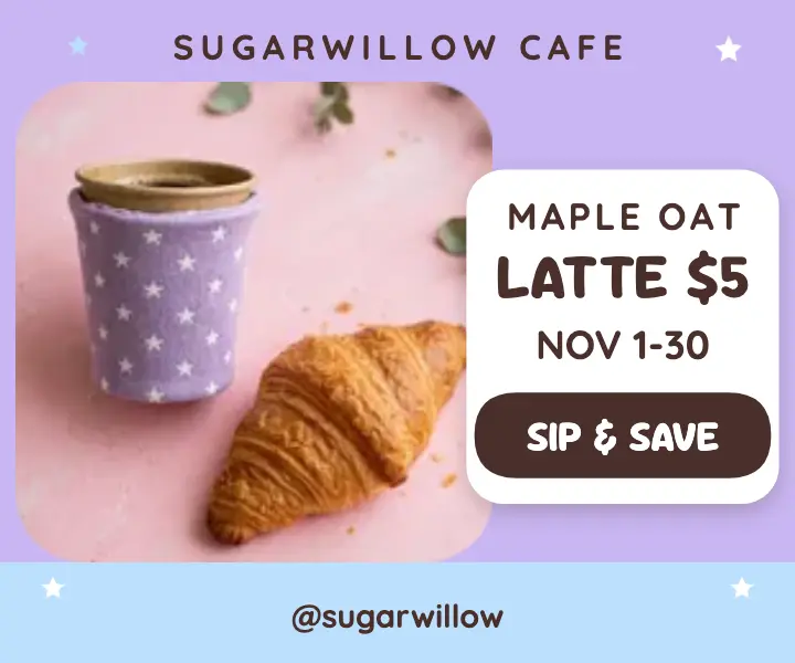 Sugarwillow maple latte cupsleeve ad template