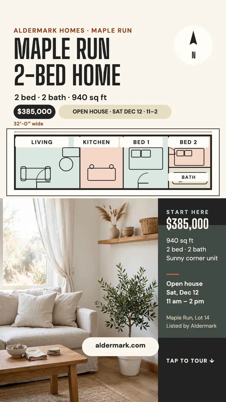 Maple Run first home floor plan story template