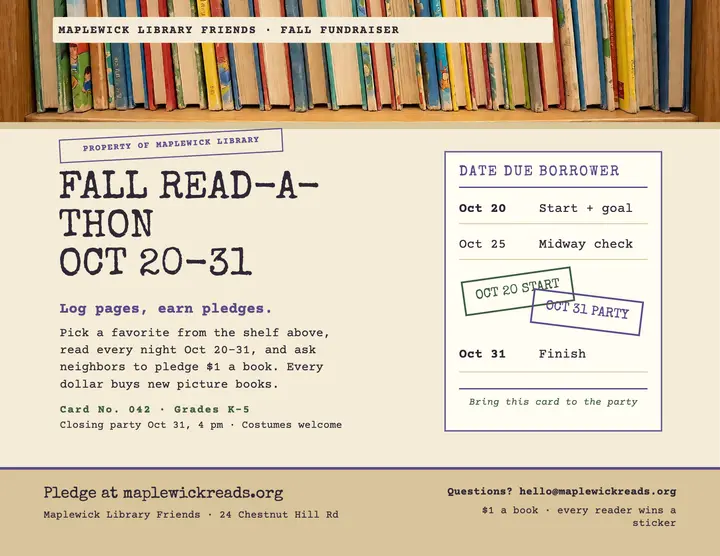 Maplewick fall read-a-thon flyer: read-a-thon flyer template